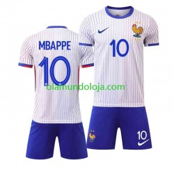 Camisola França Mbappé Kylian 10 Criança Equipamento Segundo Euro 2024 Manga Curta